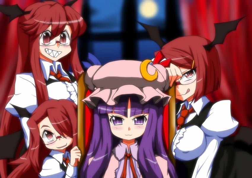 patchouli knowledge and koakuma (touhou) drawn by p.a.w
