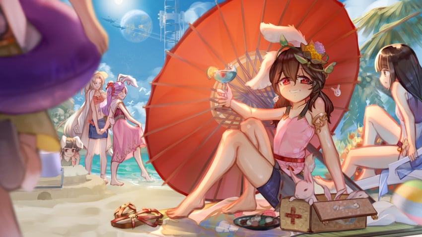 reisen udongein inaba, houraisan kaguya, inaba tewi, yagokoro eirin, and inaba mob (touhou) drawn by tlobtr