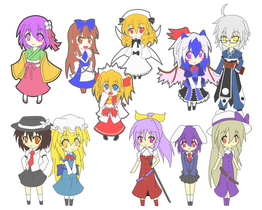 morichika rinnosuke, usami renko, maribel hearn, hieda no akyuu, star sapphire, and 6 more (touhou) drawn by shippuu_(sippu01)