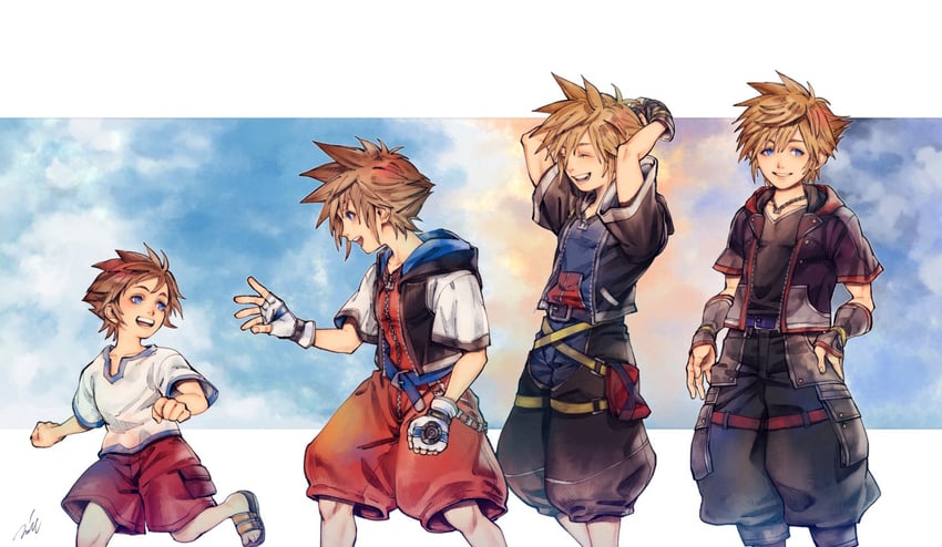 sora (kingdom hearts and 3 more) drawn by mim_(mimya0600)