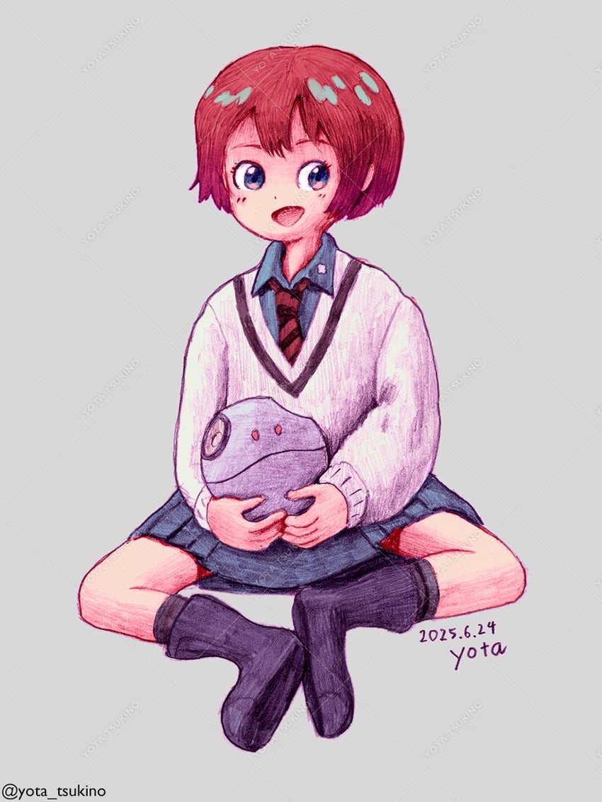 amate yuzuriha and haro (gundam and 1 more) drawn by iqra