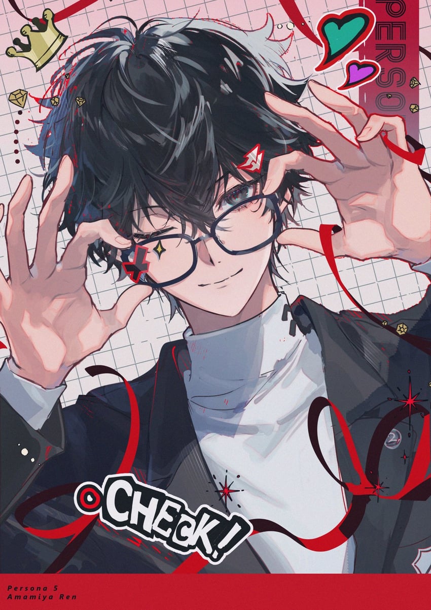 amamiya ren (persona and 1 more) drawn by doran_(doran7280)
