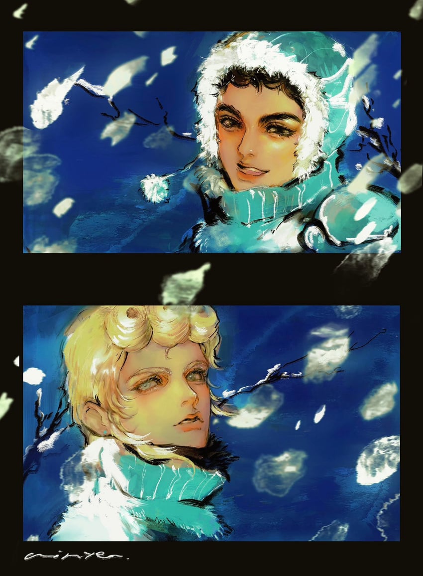 giorno giovanna and guido mista (jojo no kimyou na bouken and 1 more) drawn by a_io_u