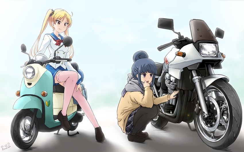 shima rin, suzunoki rin, and touyama nao (yurucamp and 2 more) drawn by diesel-turbo