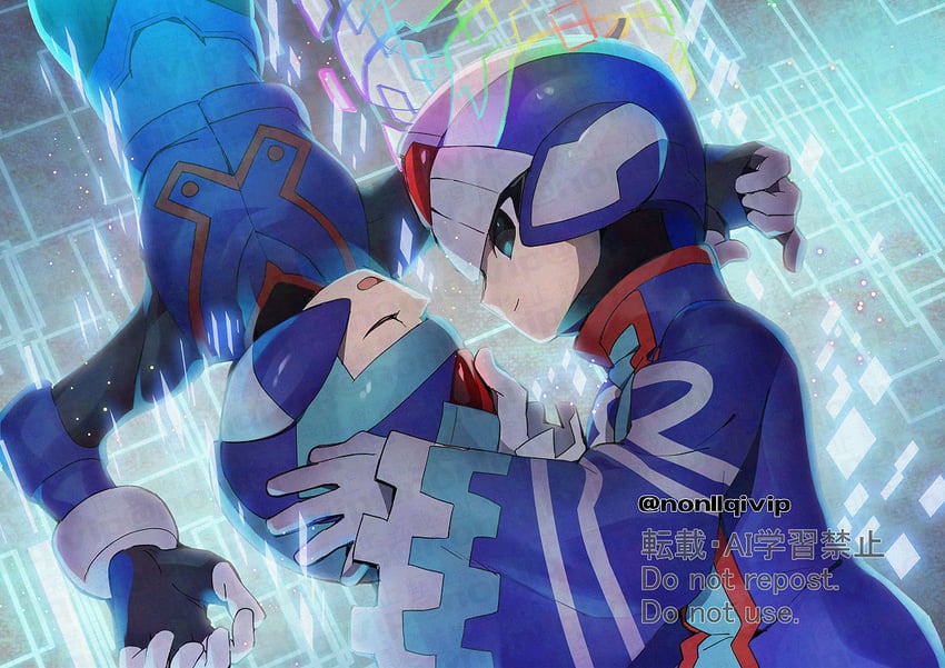 x, cyber elf x, and copy x (mega man and 1 more) drawn by yamanashi_taiki