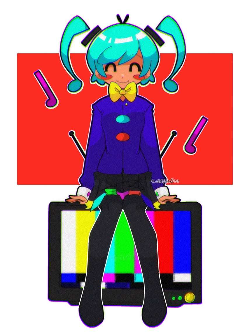 hatsune miku (vocaloid and 1 more) drawn by thea_(w_alladoo)