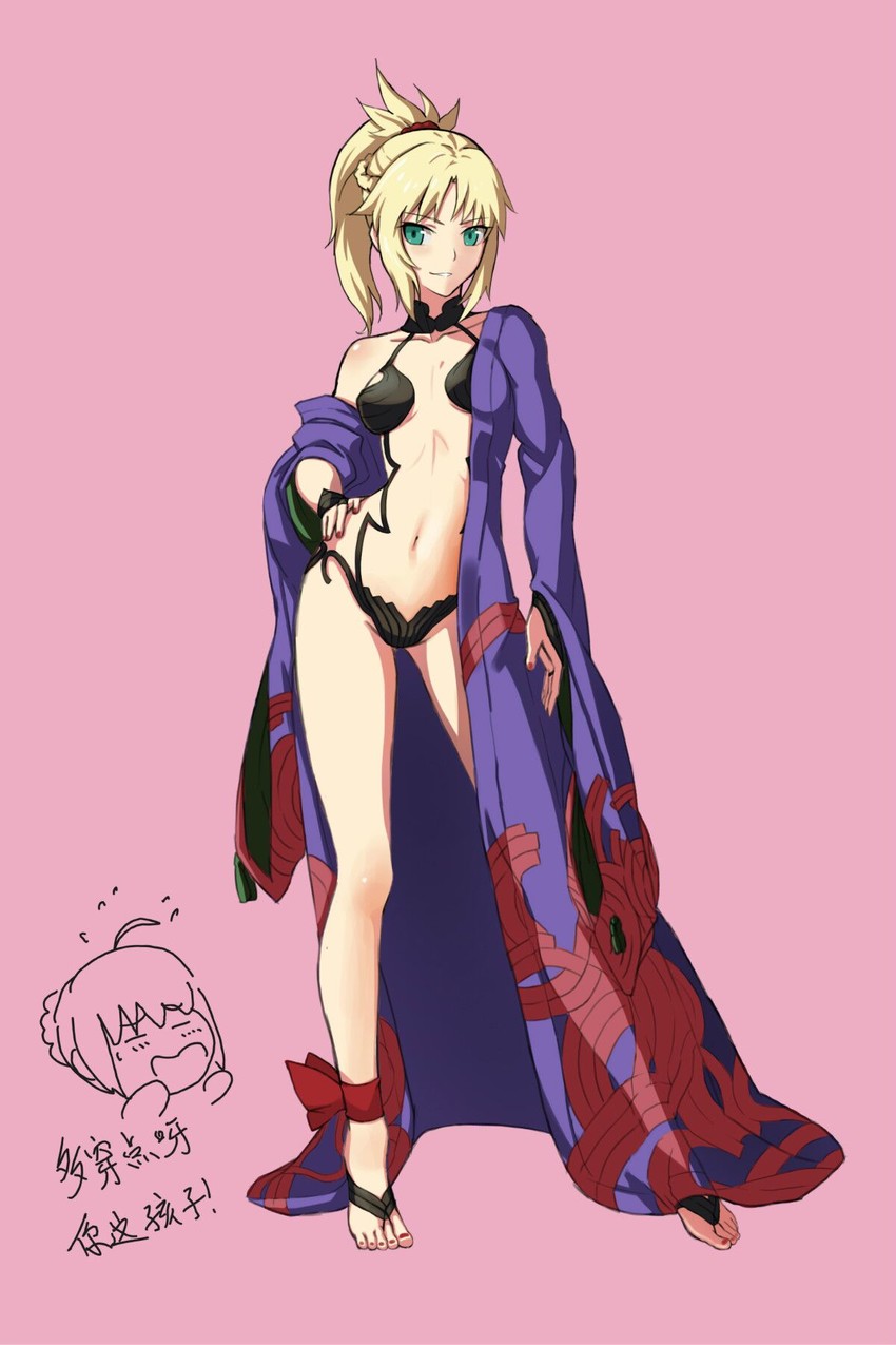 artoria pendragon, saber, shuten douji, and mordred (fate and 2 more) drawn by chu_love_yun
