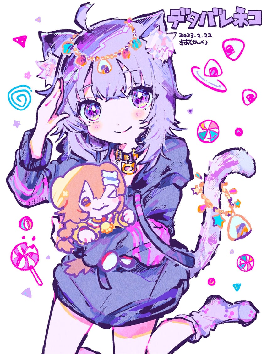 nekomata okayu and inugami korone (hololive) drawn by kiato