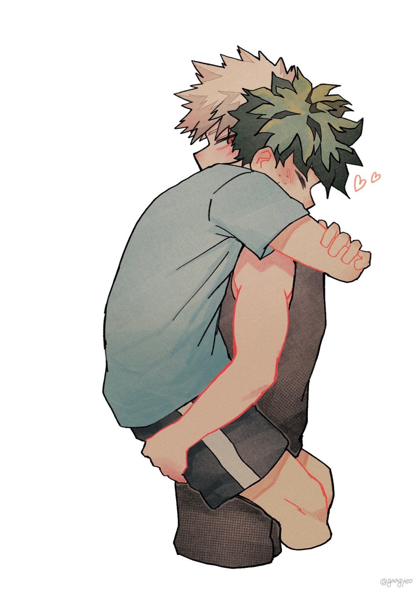 midoriya izuku and bakugou katsuki (boku no hero academia) drawn by gaagyeo