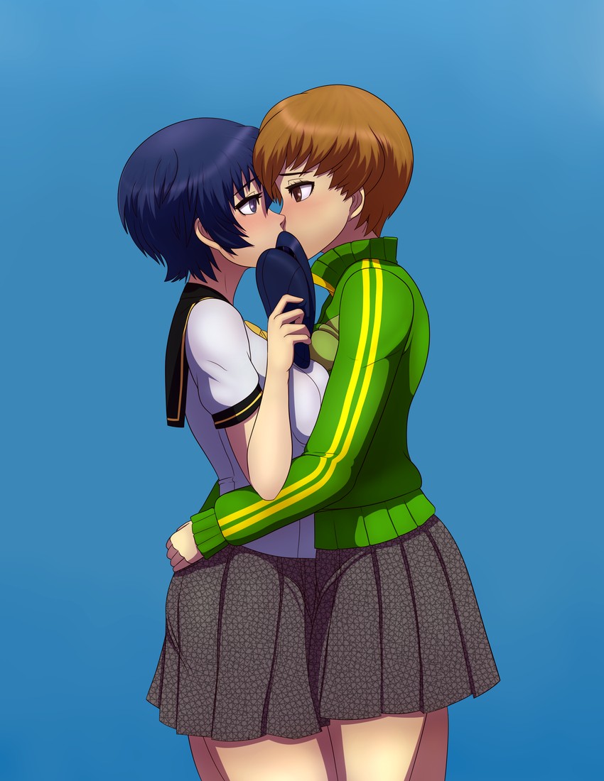 shirogane naoto and satonaka chie (persona and 1 more) drawn by m-a-v-e-r-i-c-k