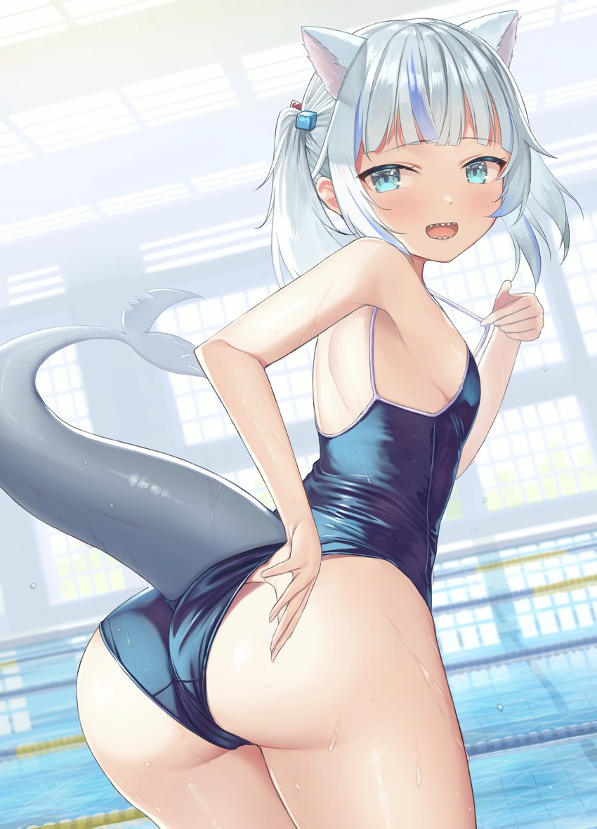 gawr gura (hololive and 1 more) drawn by takumi11