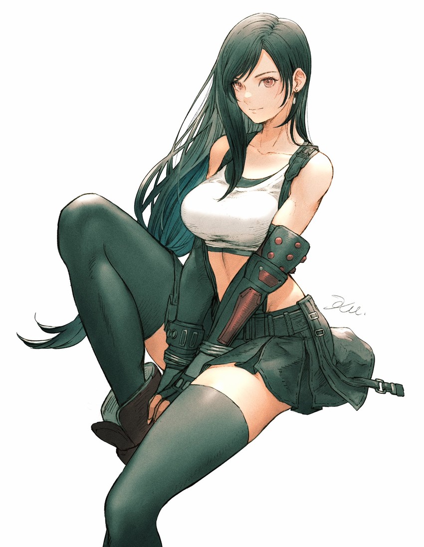 tifa lockhart (final fantasy and 2 more) drawn by kuroimori