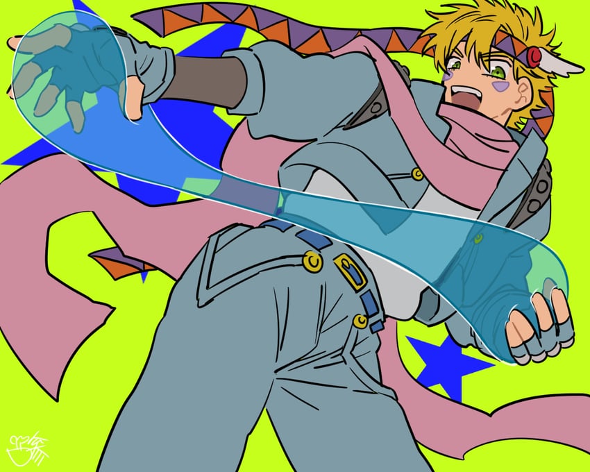 caesar anthonio zeppeli (jojo no kimyou na bouken and 1 more) drawn by carota327