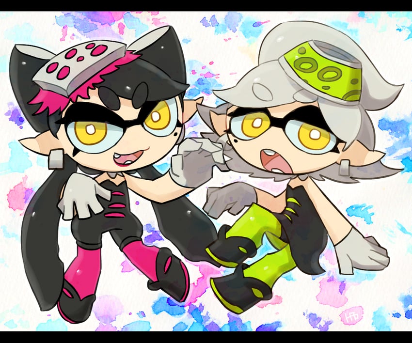 callie and marie (splatoon and 1 more) drawn by 1013hpa