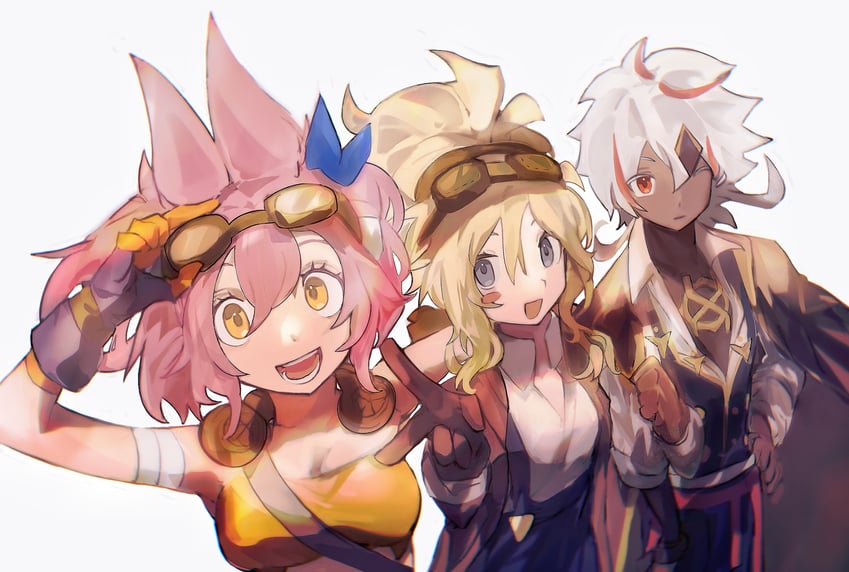 ecclesia, incredible ecclesia the virtuous, albaz, fallen of albaz, kitt, and 2 more (yu-gi-oh!) drawn by fanconi