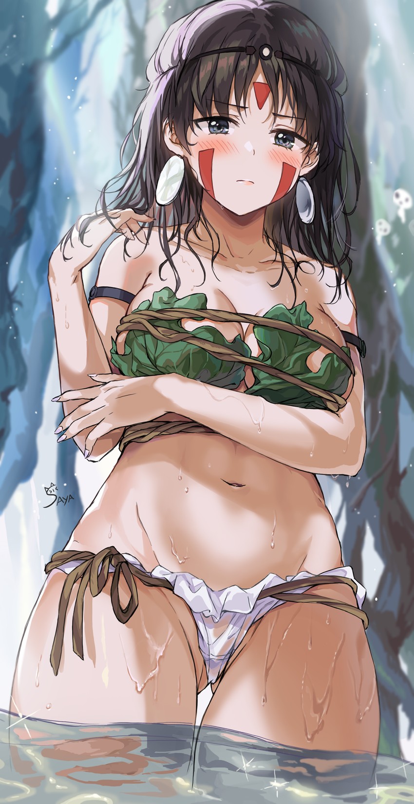 san and kodama (studio ghibli and 1 more) drawn by saya_(mychristian2)