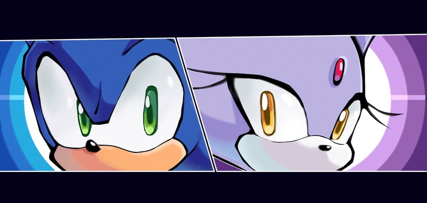 sonic the hedgehog and blaze the cat (sonic and 1 more) drawn by spidercheetos