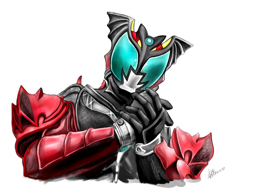 kamen rider dark kiva (kamen rider and 1 more) drawn by kodomari_(2167150)
