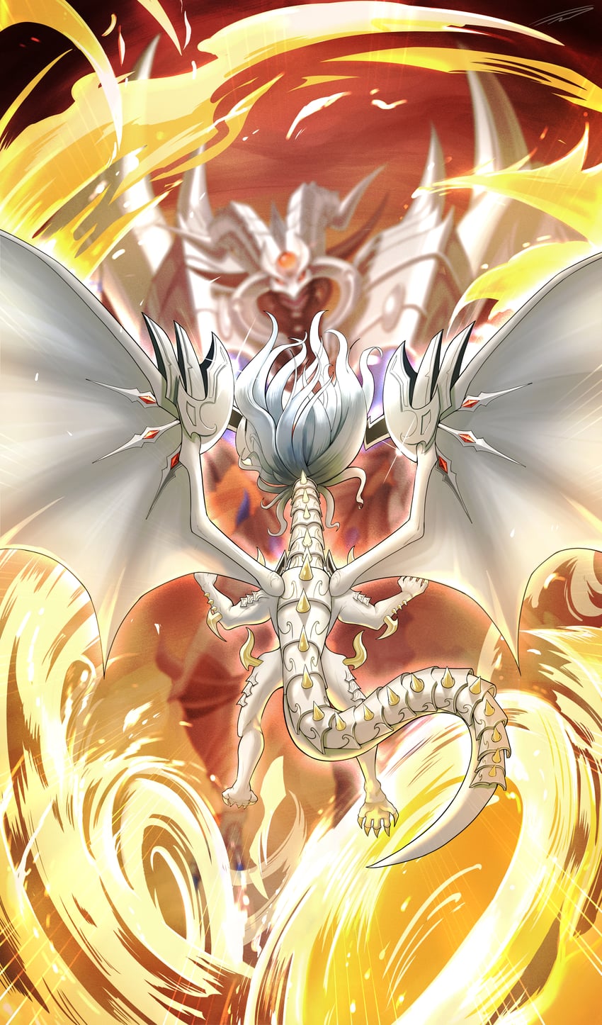 albaz, aluber, the bystial lubellion, and albion the sanctifire dragon (yu-gi-oh!) drawn by jetihyeon