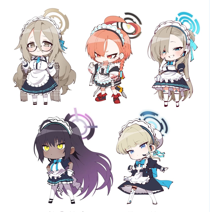 asuna, toki, karin, neru, and akane (blue archive) drawn by poibu_(illegal9244)