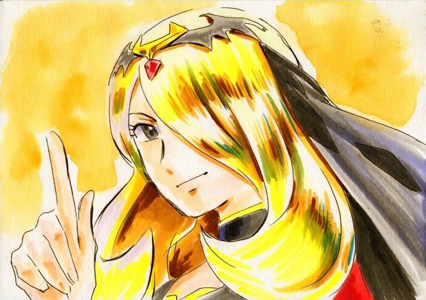 cynthia (pokemon and 1 more) drawn by iwane_masaaki