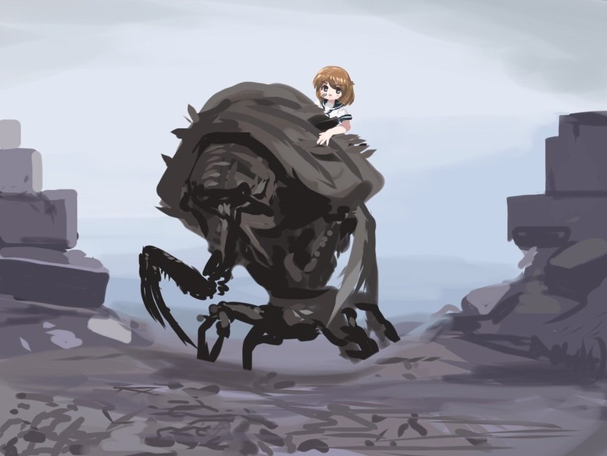 oboro and mirelurk queen (kantai collection and 2 more) drawn by hai_to_hickory