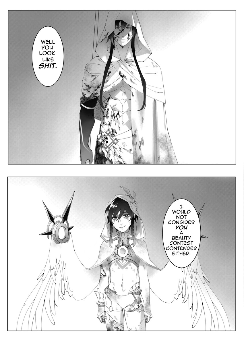 venti and zhongli (genshin impact) drawn by syruubi