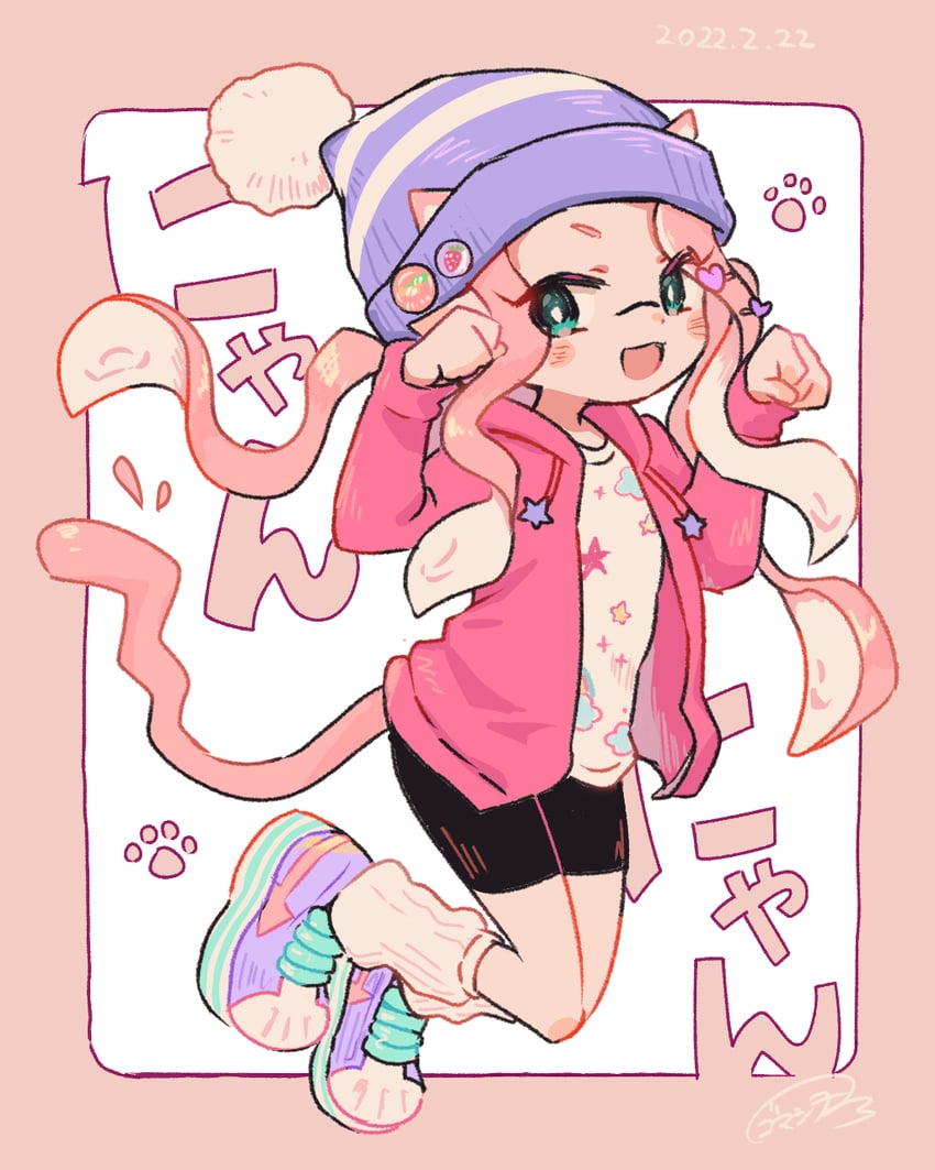 inkling player character and inkling girl (splatoon) drawn by rechain