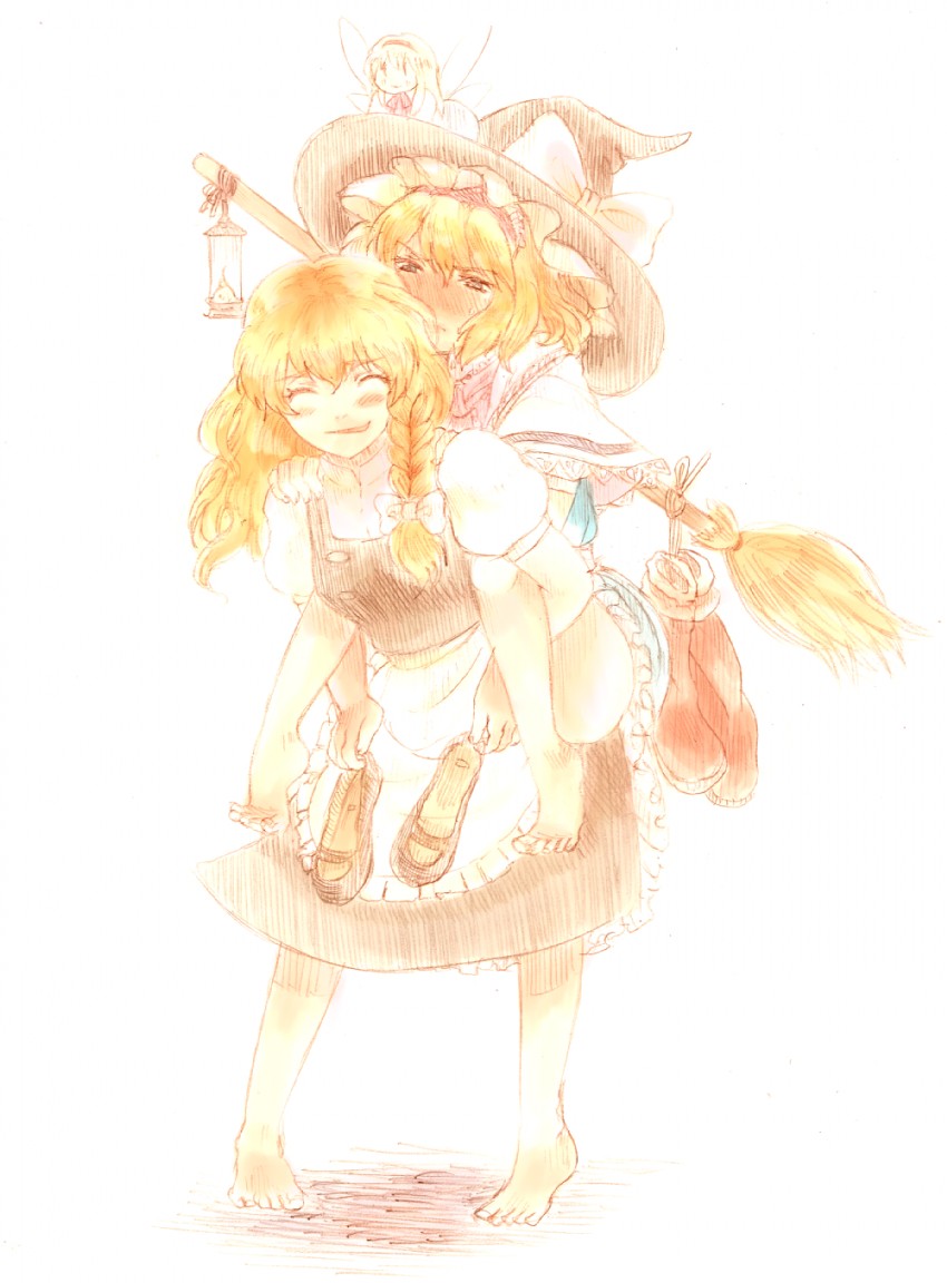 kirisame marisa, alice margatroid, and shanghai doll (touhou) drawn by gioha