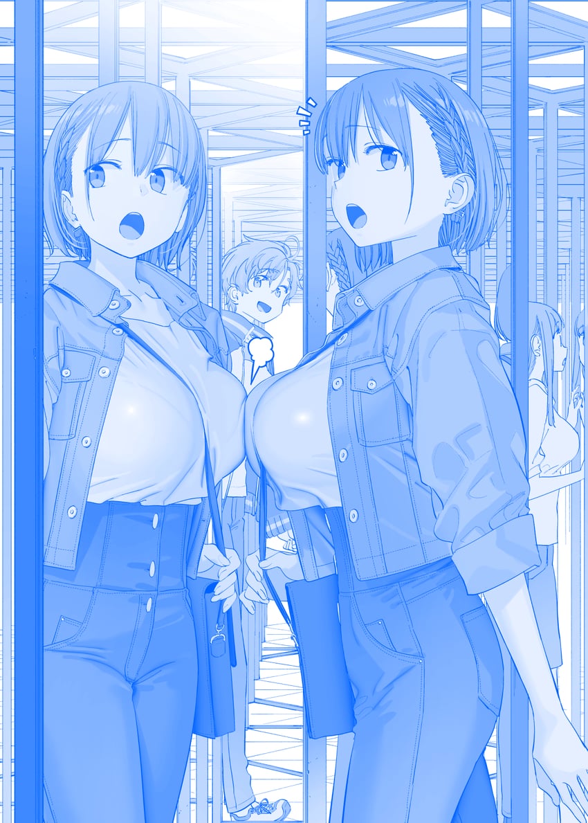 ai-chan, volley-bu-chan, and ai-chan's sister (getsuyoubi no tawawa) drawn by himura_kiseki
