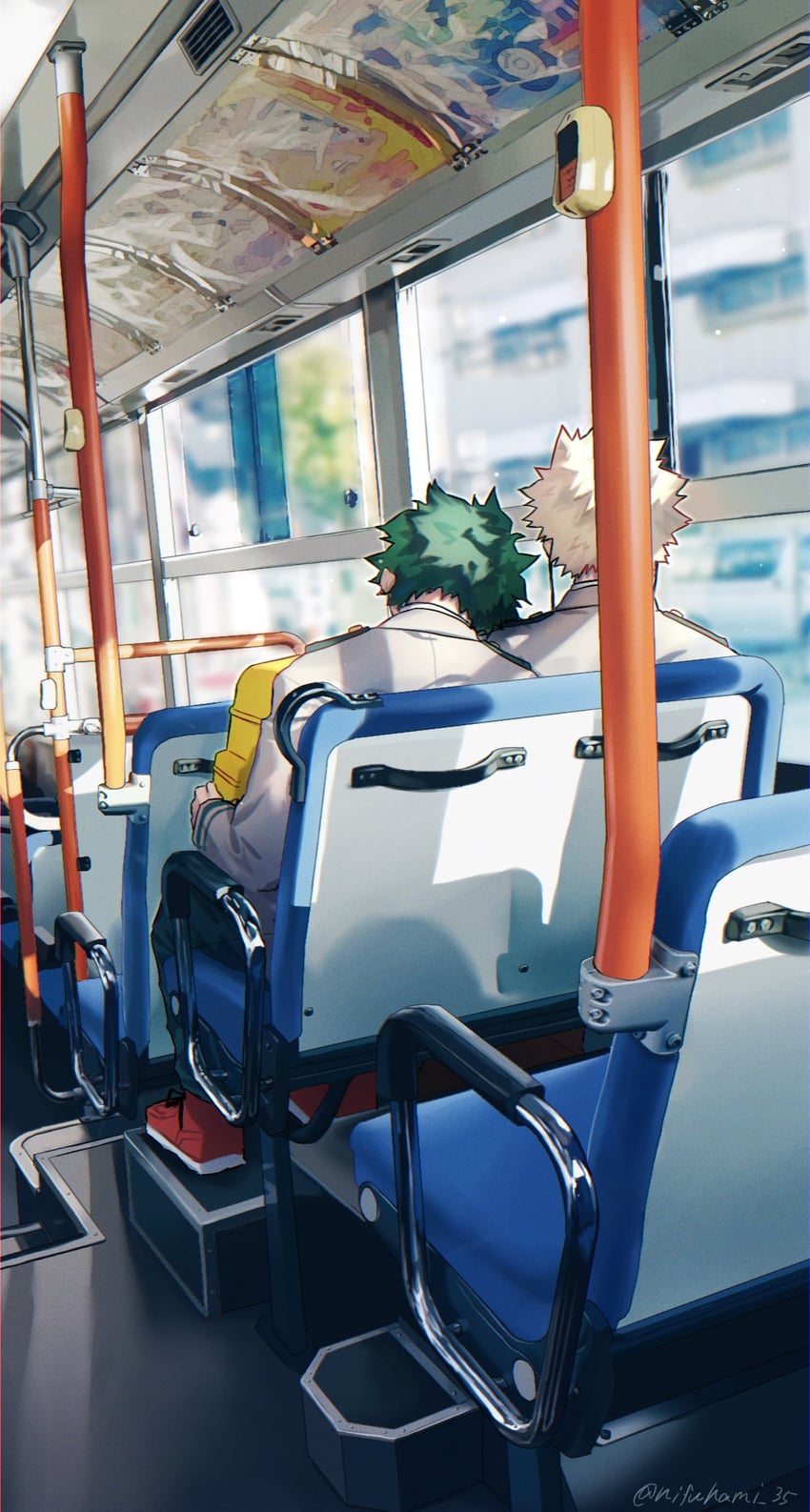 midoriya izuku and bakugou katsuki (boku no hero academia) drawn by cut_(nifuhami_35)
