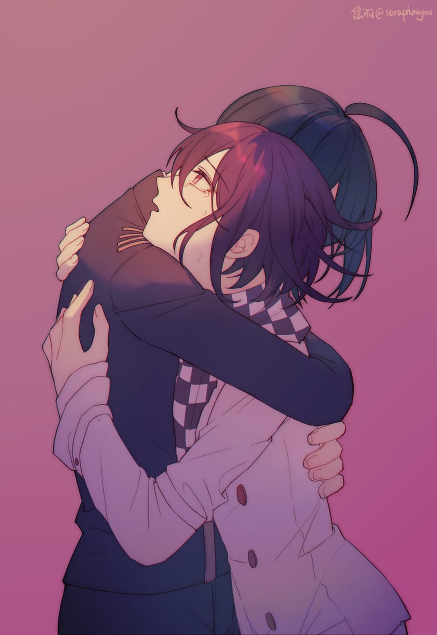 oma kokichi and saihara shuichi (danganronpa and 1 more) drawn by ewa_(seraphhuiyu)