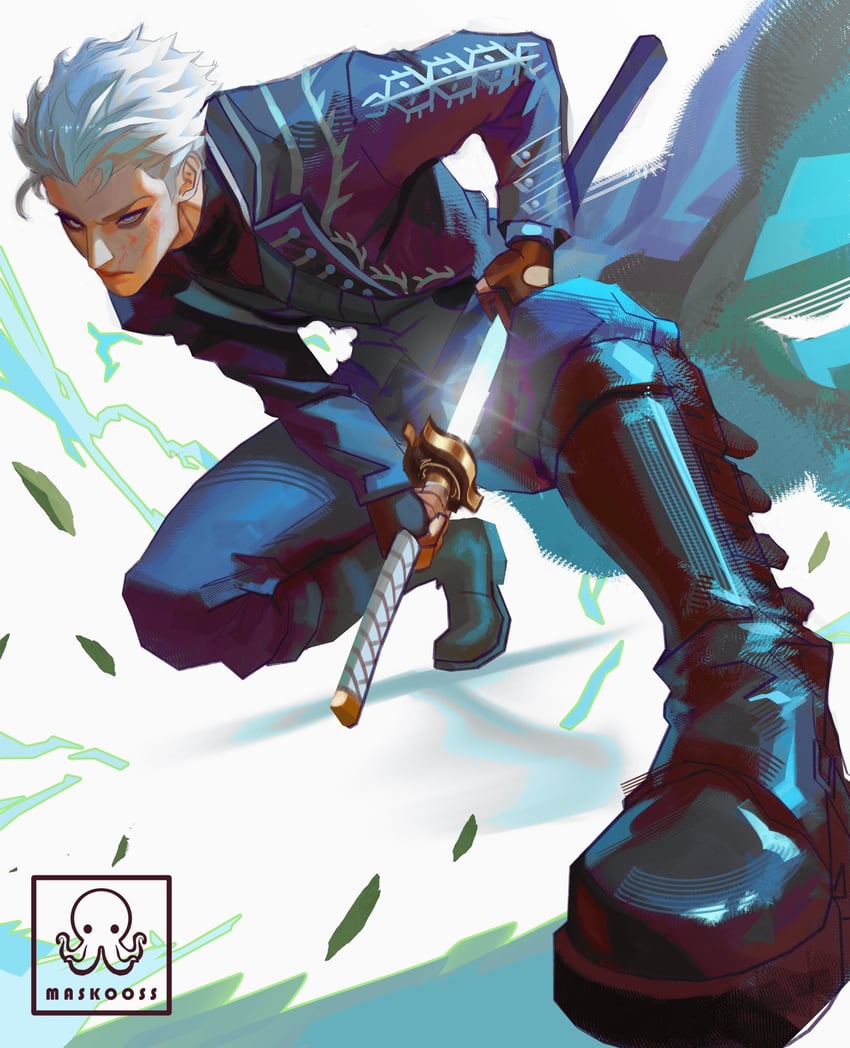 vergil (devil may cry and 1 more) drawn by maskoo185826