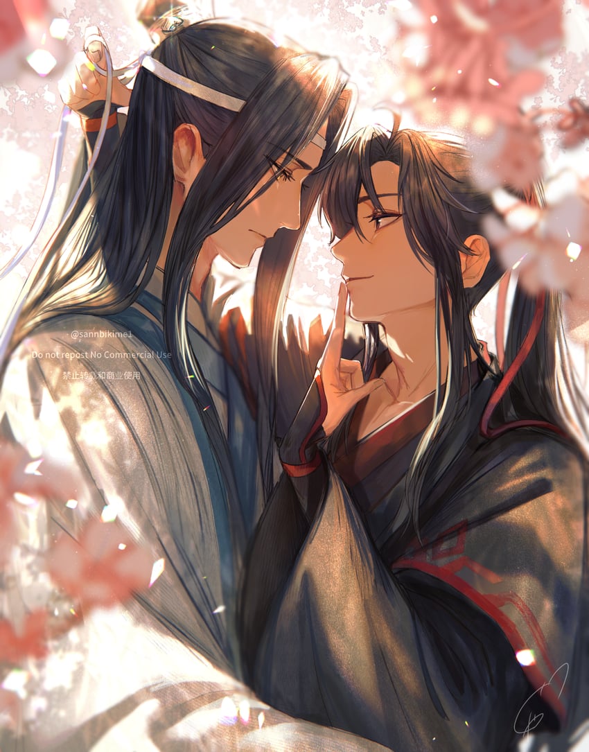 wei wuxian and lan wangji (modao zushi) drawn by rateitigo