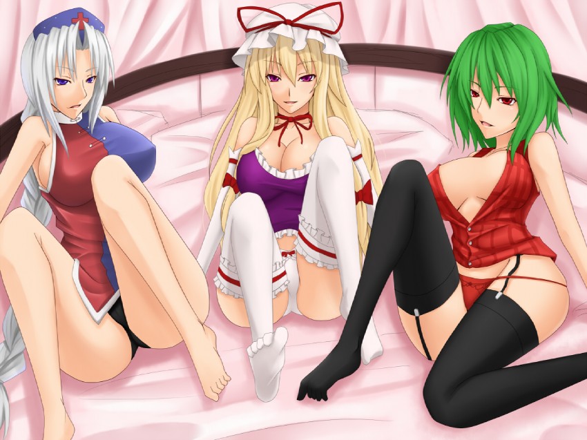 yakumo yukari, kazami yuuka, and yagokoro eirin (touhou) drawn by akitsuki_karasu