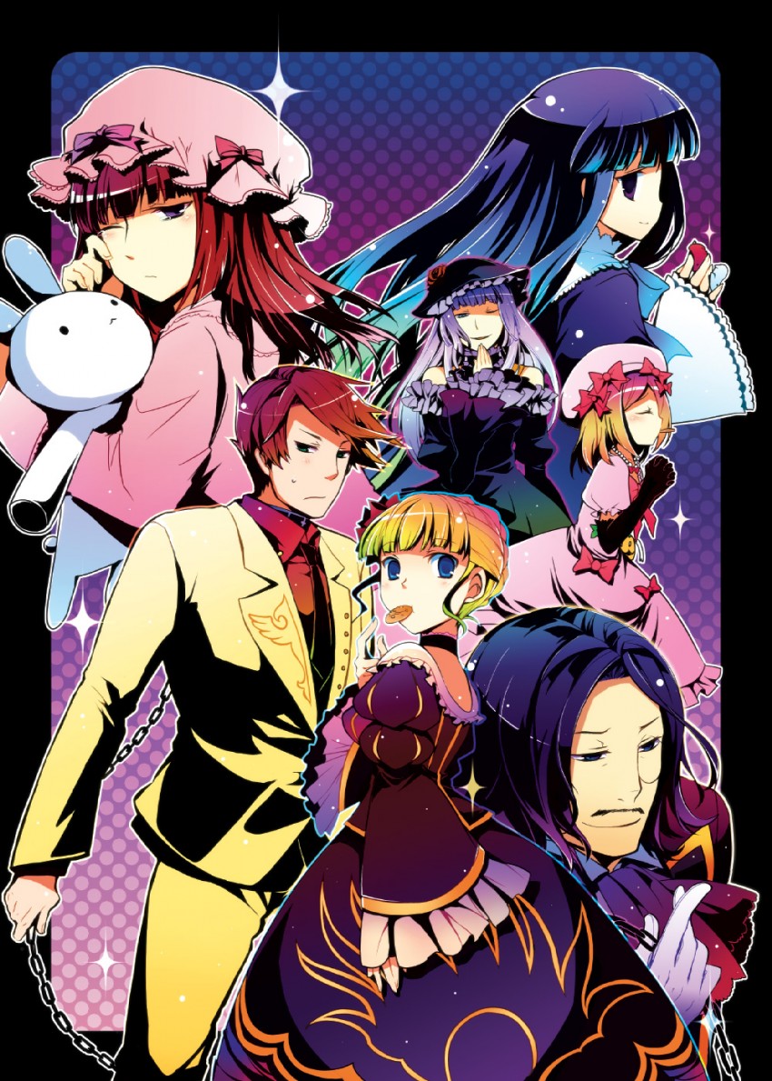 beatrice, ushiromiya battler, ushiromiya ange, frederica bernkastel, lambdadelta, and 2 more (umineko no naku koro ni) drawn by hanokage