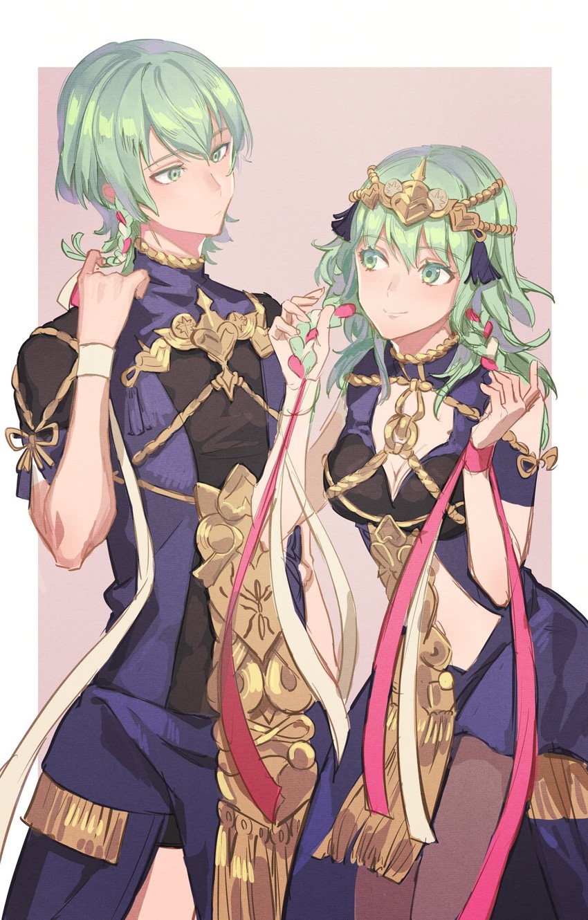 male byleth, female byleth, and sothis (fire emblem and 1 more) drawn by nananfefksg