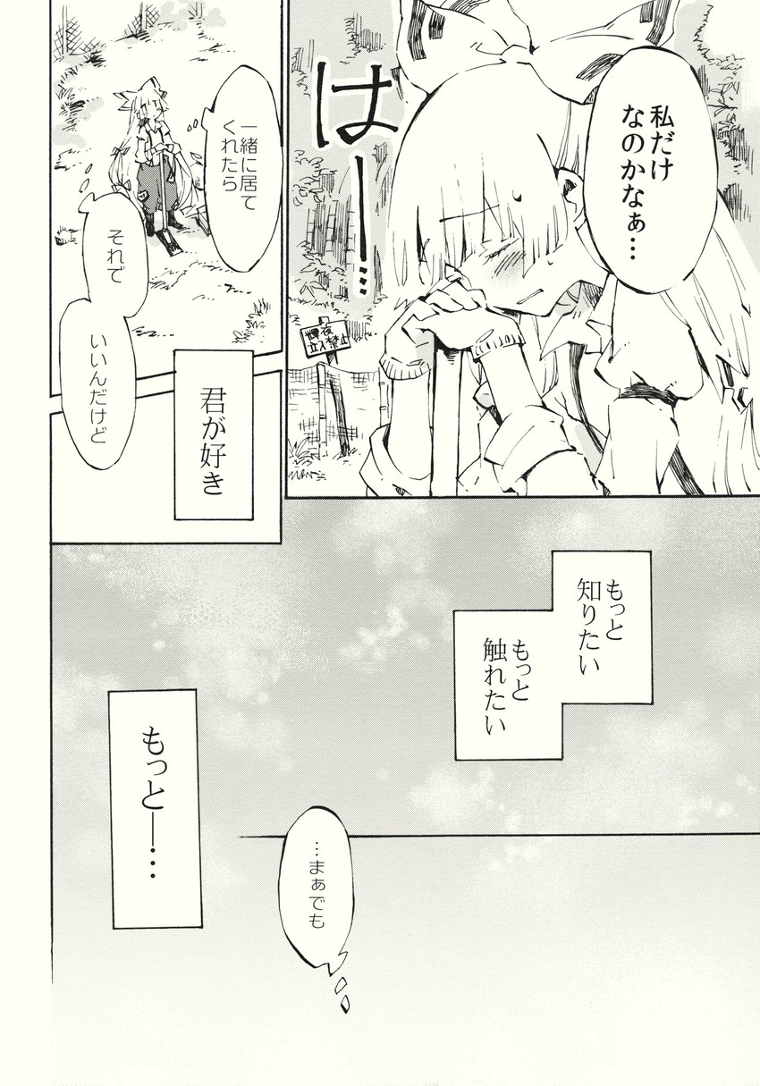 fujiwara no mokou and kamishirasawa keine (touhou) drawn by shinoasa