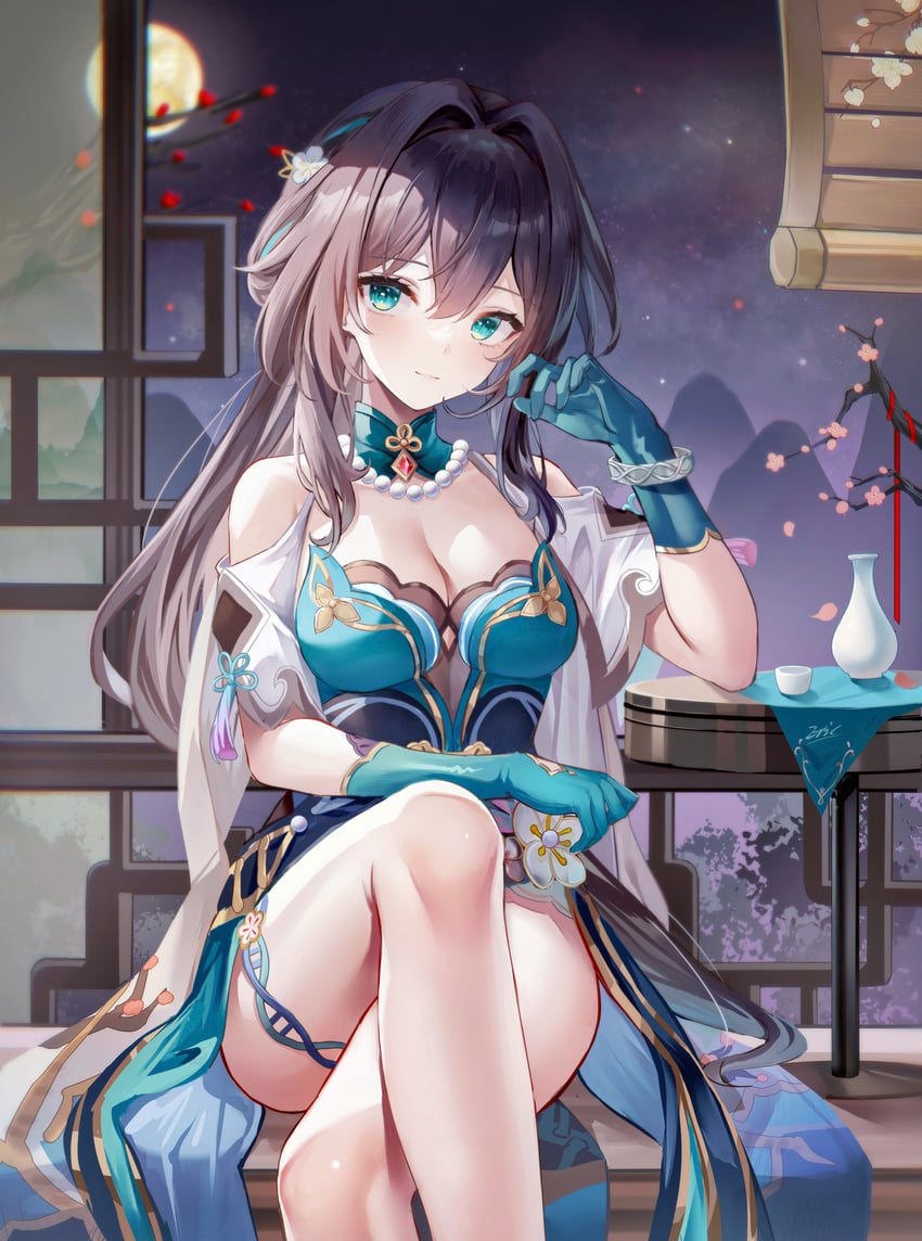 ruan mei (honkai and 1 more) drawn by eric_(tianqijiang)