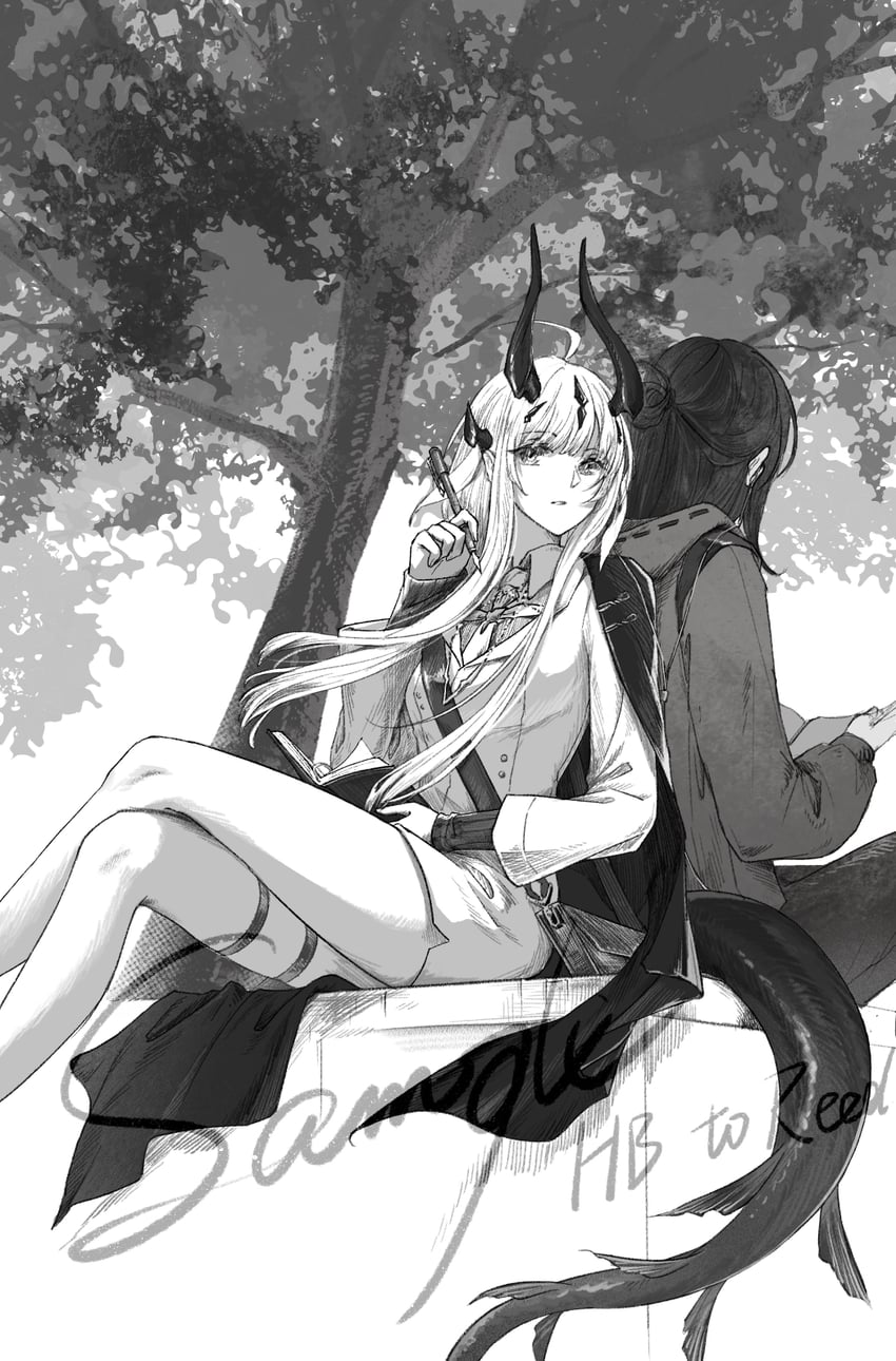 doctor and reed (arknights and 1 more) drawn by ling_nian_dolly