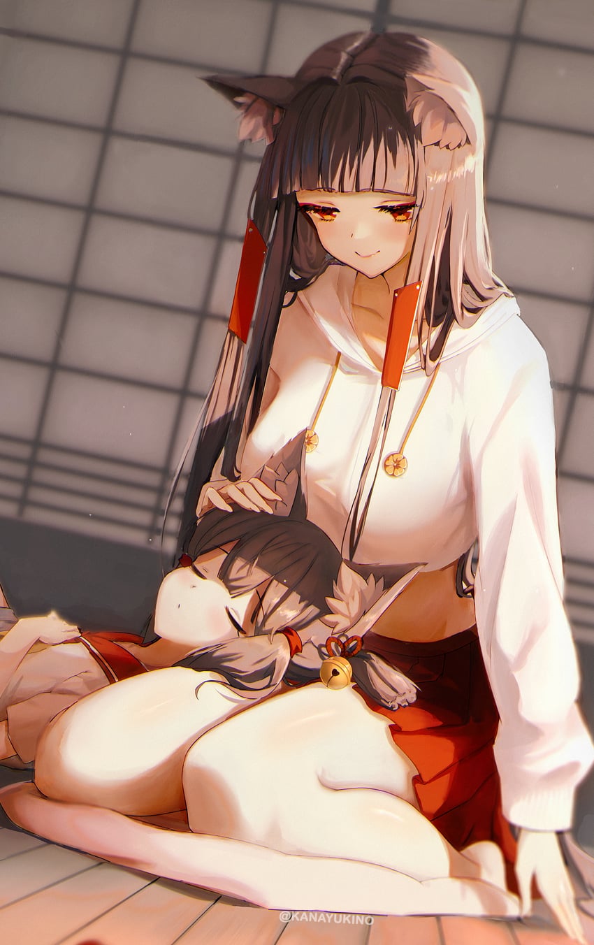 akagi and akagi-chan (azur lane) drawn by kana_yukino