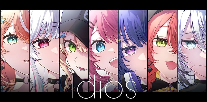 kuramochi meruto, ishigami nozomi, igarashi rika, koshimizu toru, sophia valentine, and 2 more (nijisanji) drawn by kashikaze