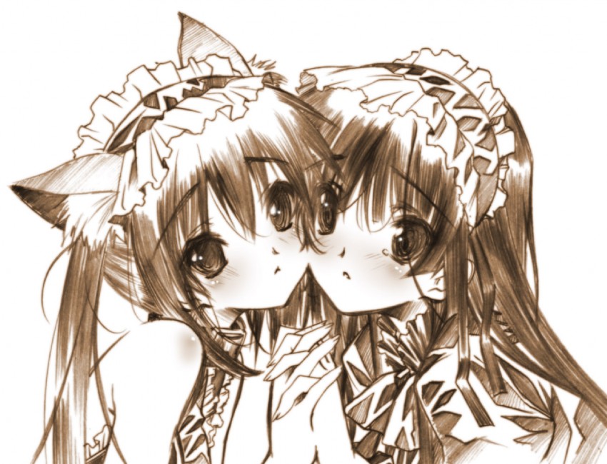 akiyama mio and nakano azusa (k-on!) drawn by senomoto_hisashi