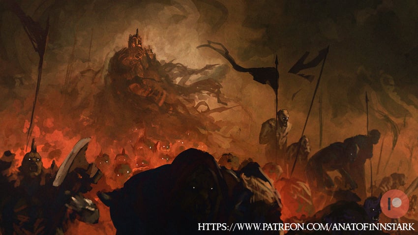 sauron (tolkien's legendarium and 1 more) drawn by anato_finnstark