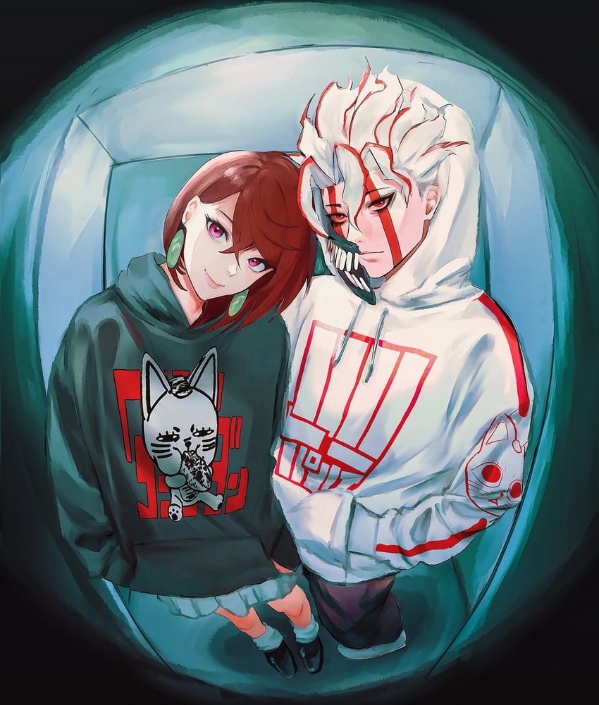 ayase momo, takakura ken, and turbo granny (dandadan) drawn by sira_(si12o2)