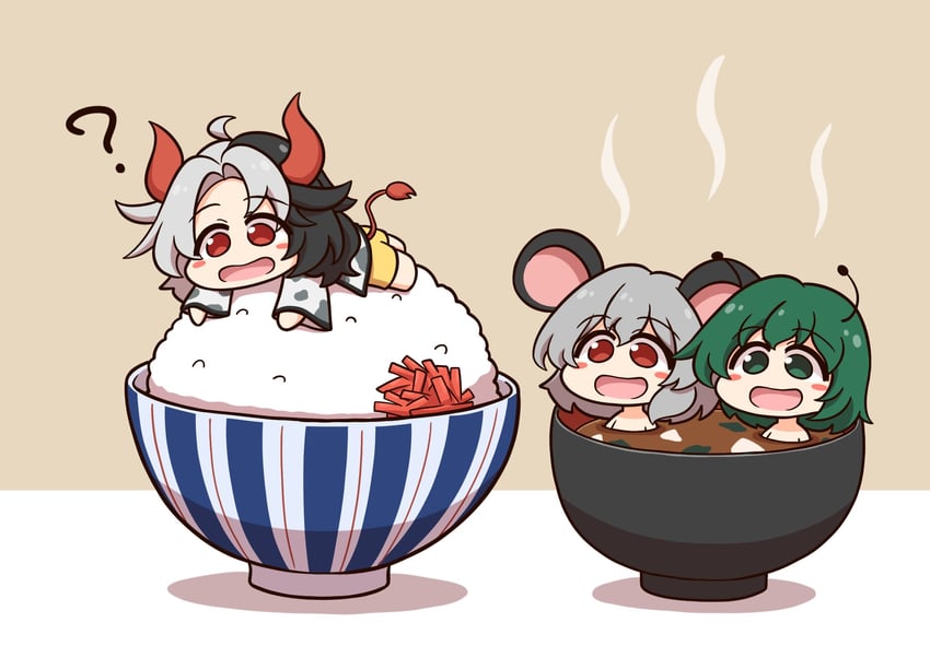 nazrin, wriggle nightbug, and ushizaki urumi (touhou) drawn by shitacemayo