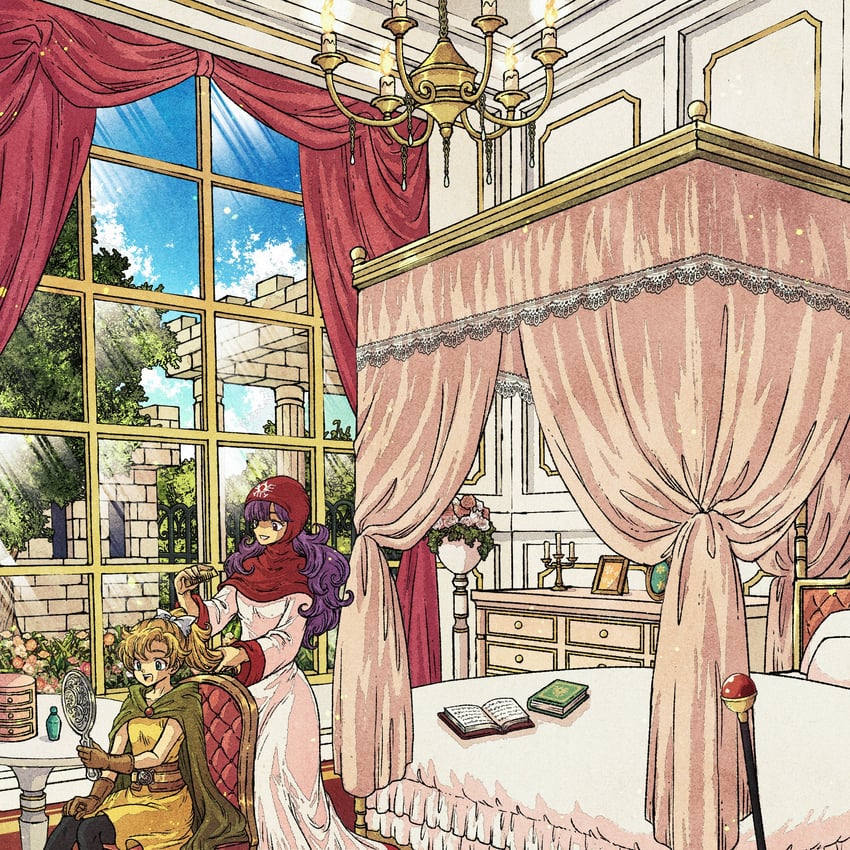 princess of moonbrook and princess of samantoria (dragon quest and 1 more) drawn by toriga
