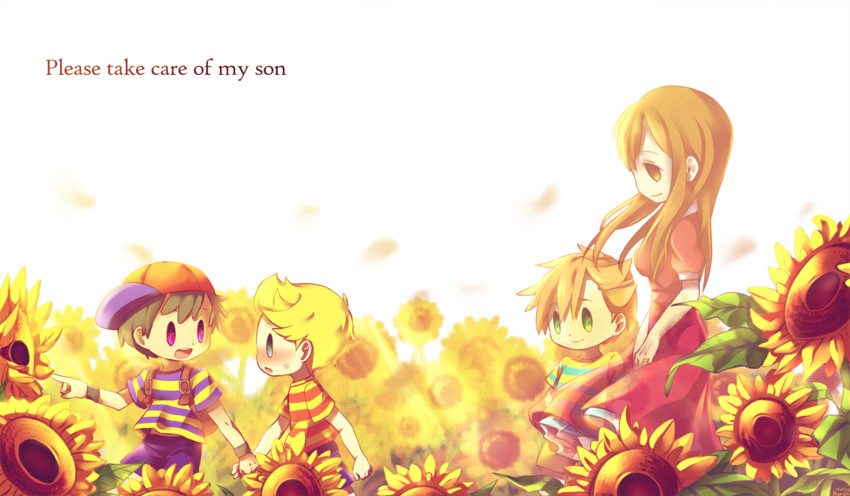 ness, lucas, claus, and hinawa (mother and 2 more) drawn by sanaknim