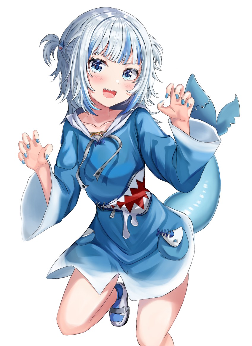 gawr gura (hololive and 1 more) drawn by shirokuma_(zeroillya)