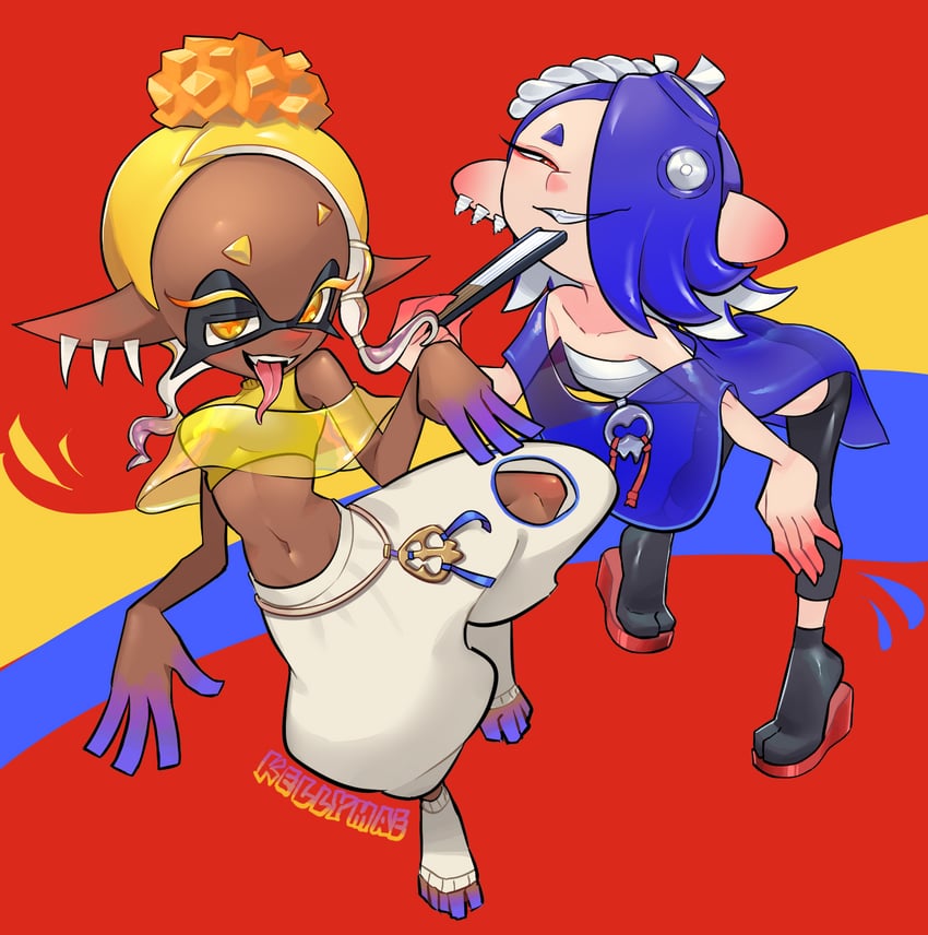 shiver and frye (splatoon and 1 more) drawn by kellymae